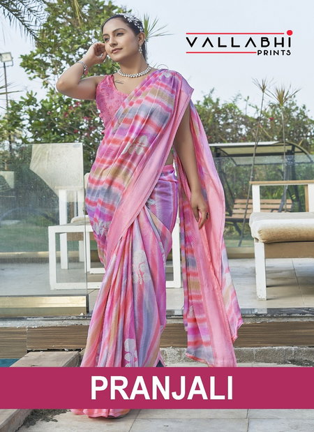Pranjali By Vallabhi Chiffon Printed Daily Wear Saree Exporters In India
